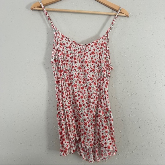 🦋 GAP White Pink Floral Tank Top Blouse Summer Spring Casual - Picture 4 of 4